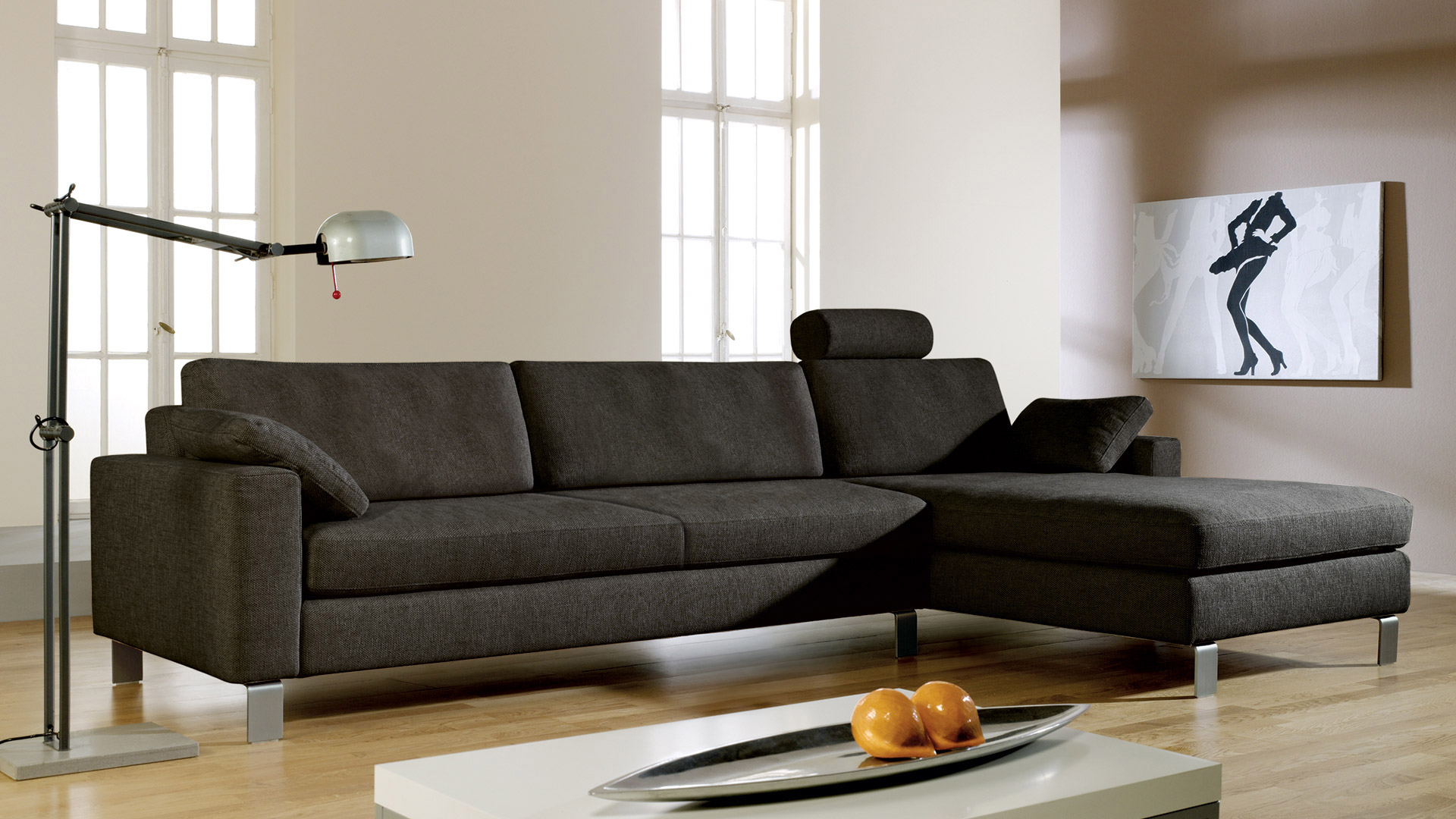 Couch mit Recamiere "Linea Nova"